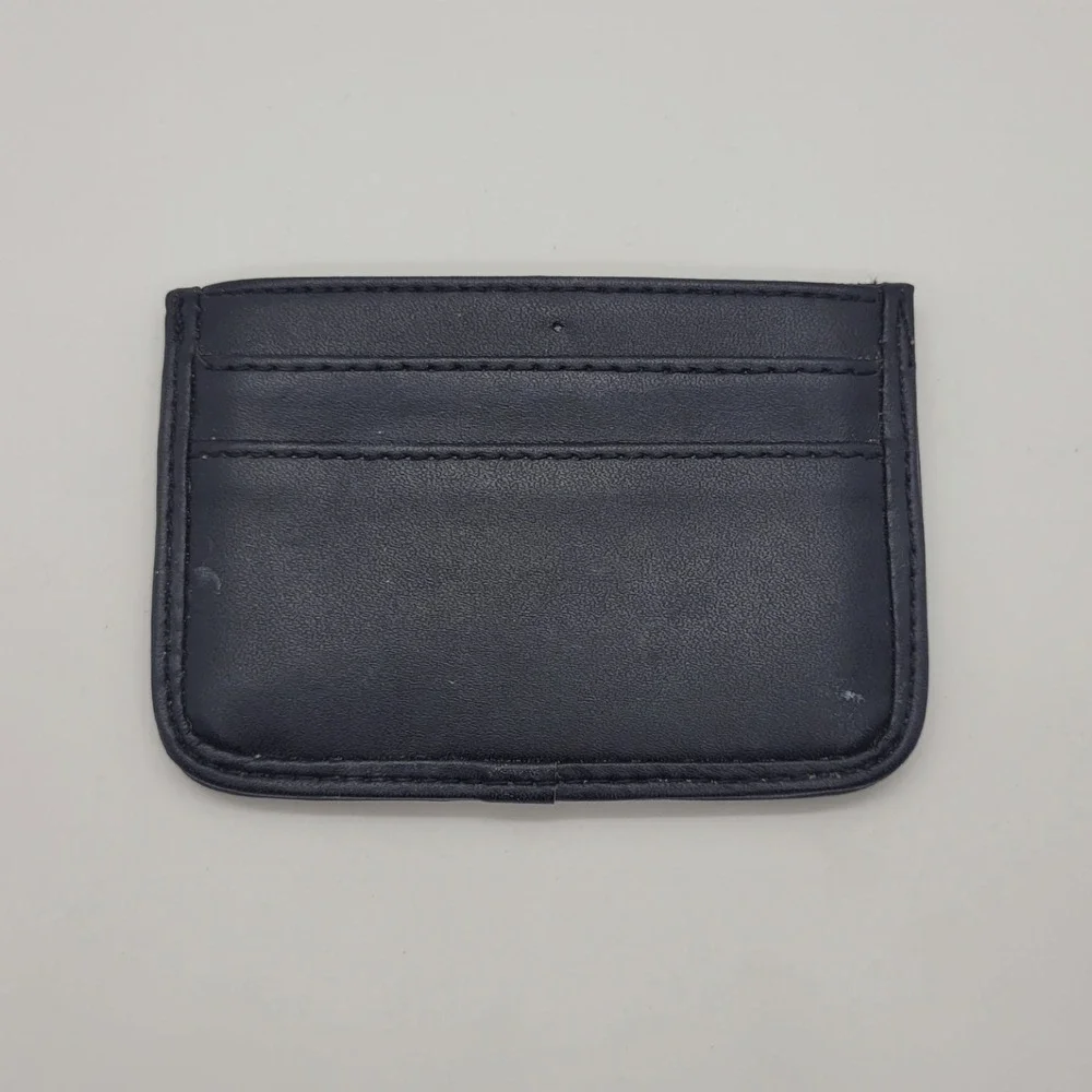 Spartina 449 Black and Cream Geometric Card Holder Slim Wallet Logo Plaque